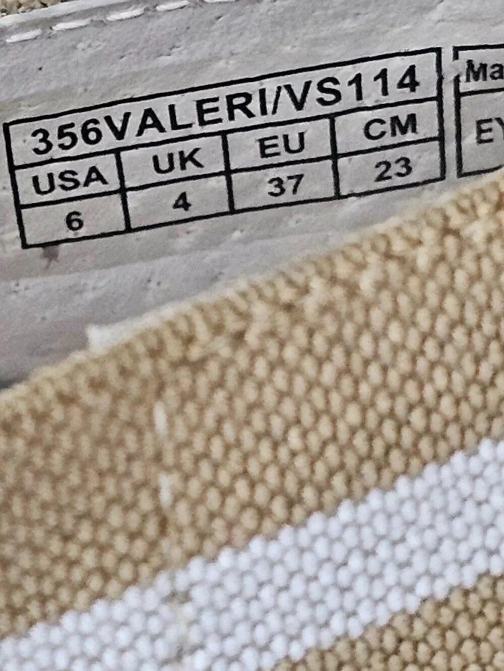 Vionic Valeri Striped Canvas Espadrille Flats Boho Slip On Shoe Tan Stripe 6